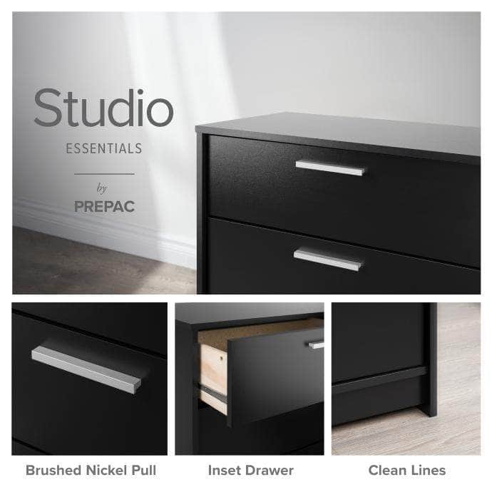 Modubox Nightstand Studio Essentials 3-drawer Nightstand in Black