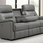 Pending - IFDC Reclining Sofas Light Grey Thatcher Power Recliner Leather Sofa - Available in 2 Colours
