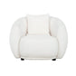 True Contemporary Archibald 2 Piece Curved Kidney Shaped Sectional Sofa and Chair Set in Wolly Ivory, image 10