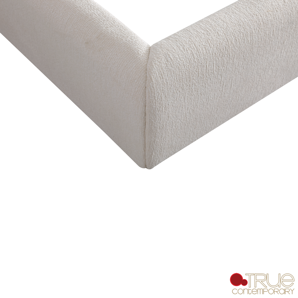 Ashford Beige Fabric Upholstered Platform Bed with Oak Legs- Available in 3 Sizes