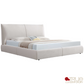 Ashford Beige Fabric Upholstered Platform Bed with Oak Legs- Available in 3 Sizes