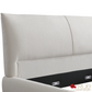 Ashford Beige Fabric Upholstered Platform Bed with Oak Legs- Available in 3 Sizes