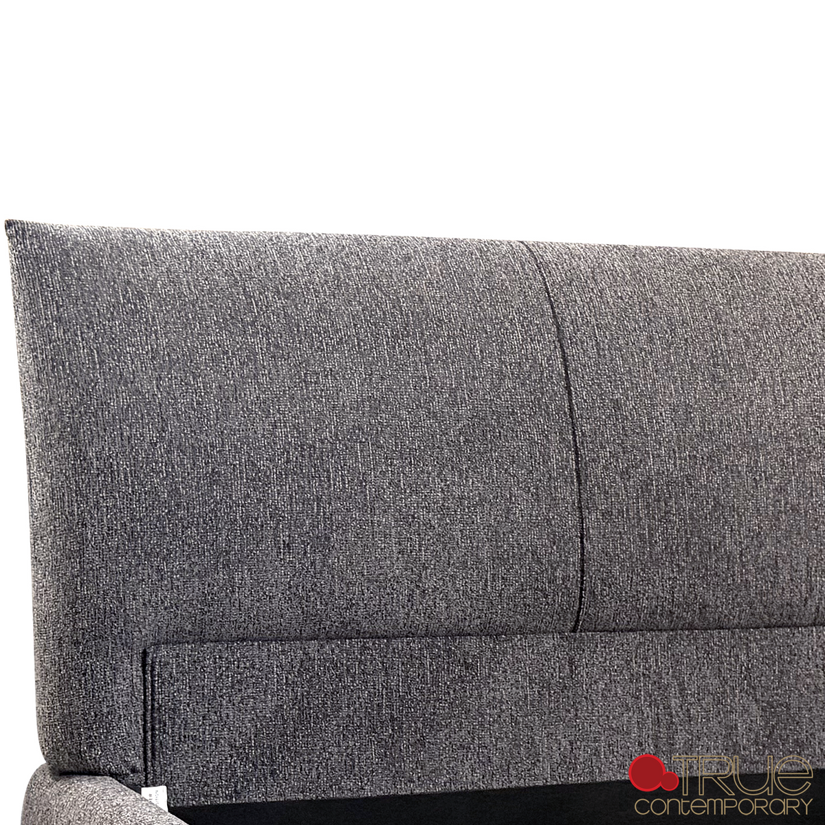 Ashford Grey Fabric Upholstered Platform Bed with Oak Legs - Available in 3 Sizes