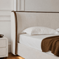 True Contemporary Bed Lumen Beige Fabric Wingback Platform Bed with LED Lighting - Available in 3 Sizes