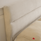 True Contemporary Bed Sutton Beige Fabric Platform Bed with Tufted Headboard - Available in 3 Sizes