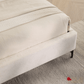 True Contemporary Bed Sutton Beige Fabric Platform Bed with Tufted Headboard - Available in 3 Sizes