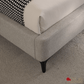 True Contemporary Bed Sutton Grey Fabric Platform Bed with Tufted Headboard - Available in 3 Sizes