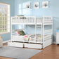 True Contemporary Bunk Bed Fraser Full over Full Bunk Bed with Storage Drawers and Solid Wood - Available in 3 Colours