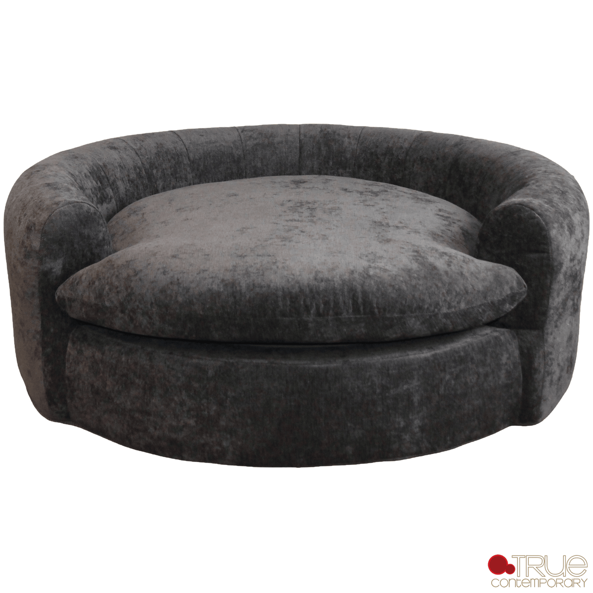 True Contemporary Chair Oasis 59.05" Fabric Round Boneless No-Assembly Compressed Floor Lounge Cuddle Chair - Available in 3 Colours