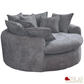 True Contemporary Chair Oasis 59.05" Fabric Round Boneless No-Assembly Compressed Floor Lounge Cuddle Chair - Available in 3 Colours