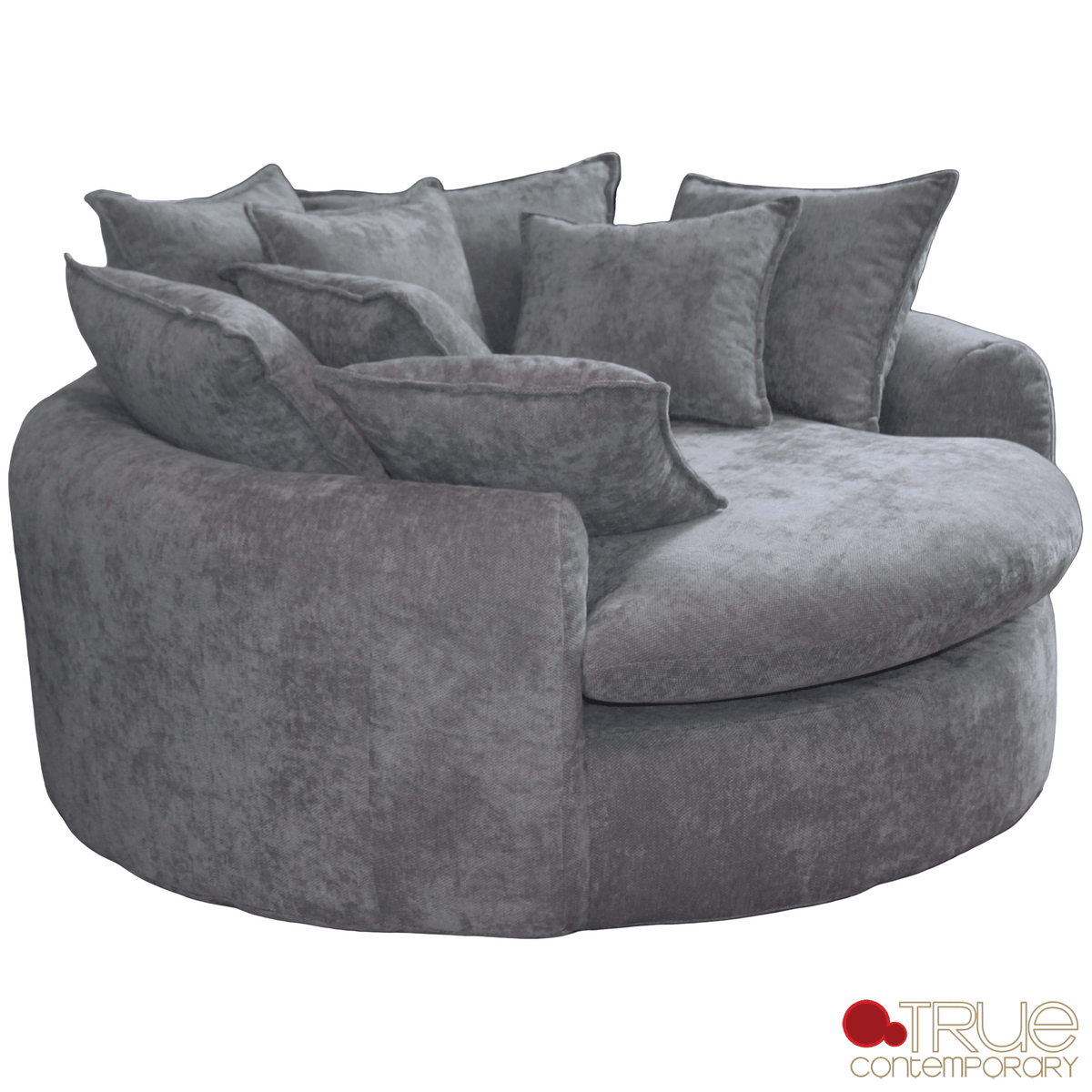 True Contemporary Chair Oasis 59.05" Fabric Round Boneless No-Assembly Compressed Floor Lounge Cuddle Chair - Available in 3 Colours