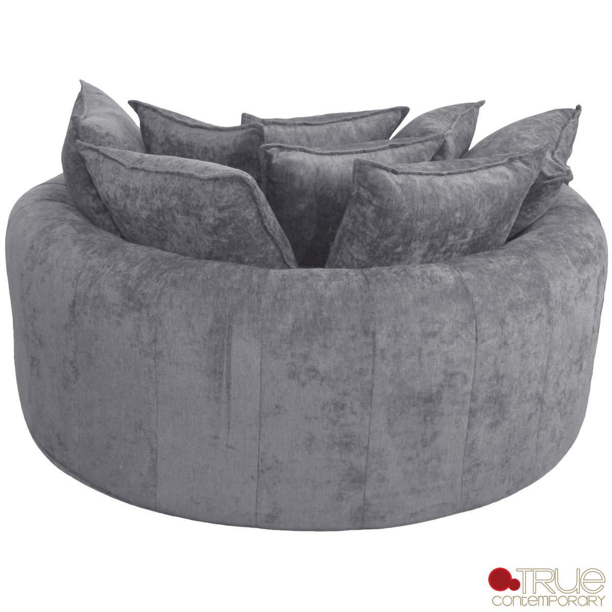 True Contemporary Chair Oasis 59.05" Fabric Round Boneless No-Assembly Compressed Floor Lounge Cuddle Chair - Available in 3 Colours