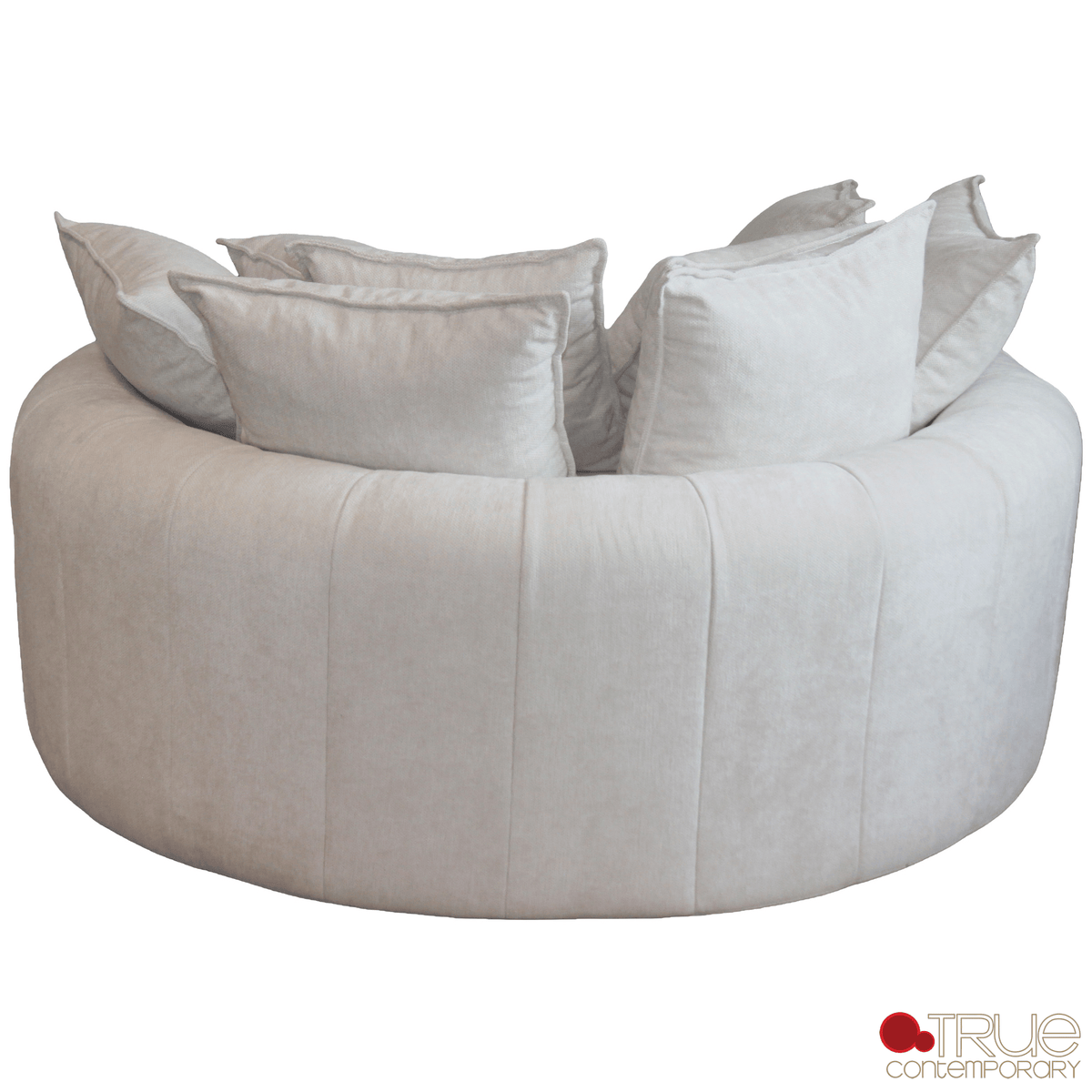 True Contemporary Chair Oasis 59.05" Fabric Round Boneless No-Assembly Compressed Floor Lounge Cuddle Chair - Available in 3 Colours