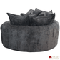 True Contemporary Chair Oasis 59.05" Fabric Round Boneless No-Assembly Compressed Floor Lounge Cuddle Chair - Available in 3 Colours