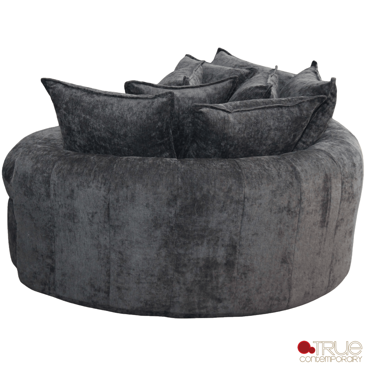 True Contemporary Chair Oasis 59.05" Fabric Round Boneless No-Assembly Compressed Floor Lounge Cuddle Chair - Available in 3 Colours