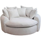 True Contemporary Chair Oyster Oasis 59.05" Fabric Round Boneless No-Assembly Compressed Floor Lounge Cuddle Chair - Available in 3 Colours