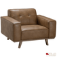 True Contemporary Chair Sterling 43" Tufted Chair in Premium Tan Faux Leather