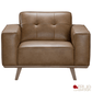 True Contemporary Chair Sterling 43" Tufted Chair in Premium Tan Faux Leather
