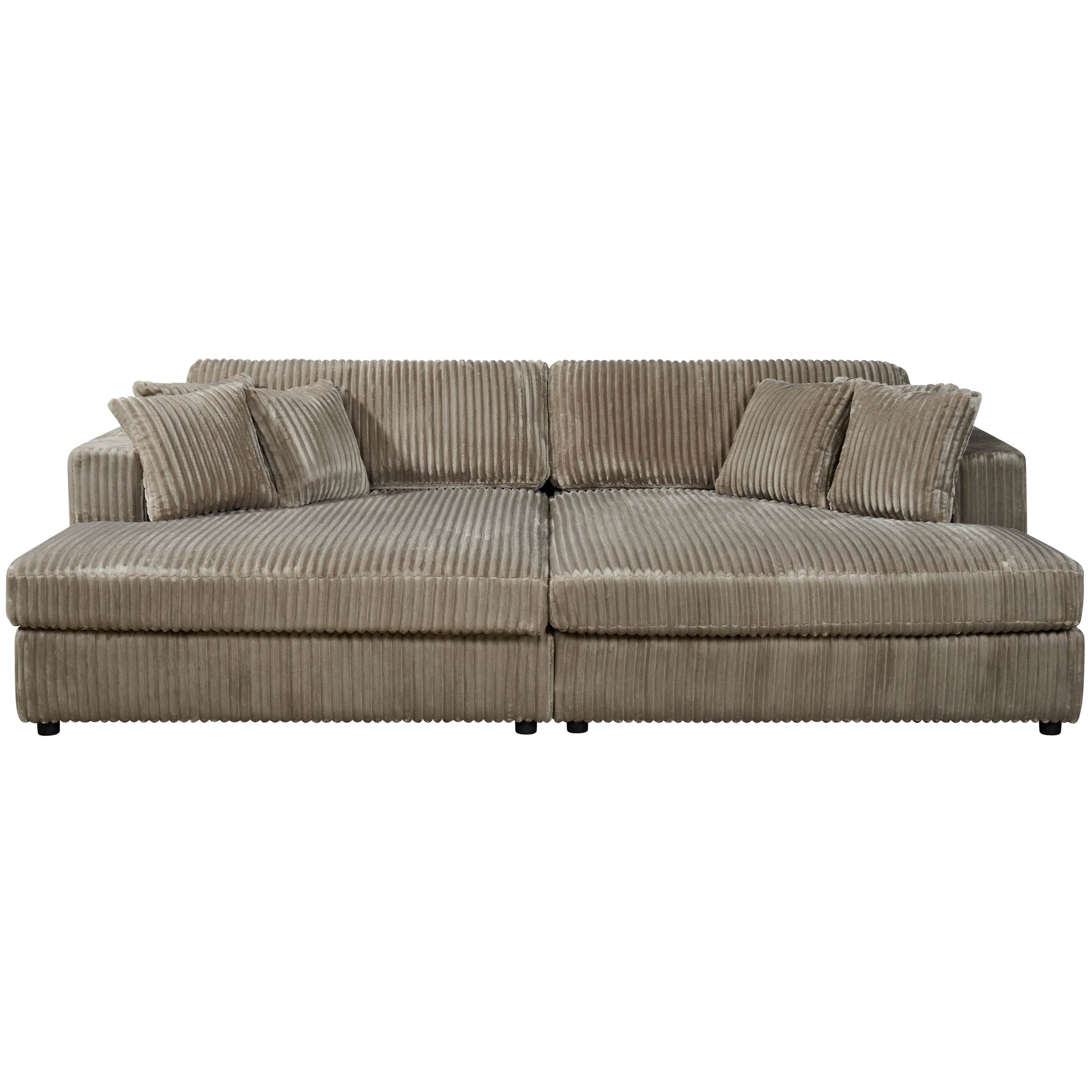 True Contemporary Ridgeway 105" Minky Corduroy Fabric Double Chaise Lounge, image 3