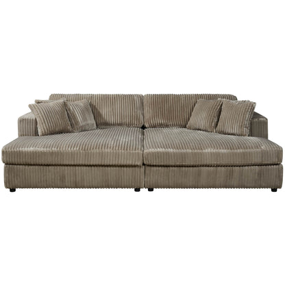 True Contemporary Ridgeway 105" Minky Corduroy Fabric Double Chaise Lounge, image 3