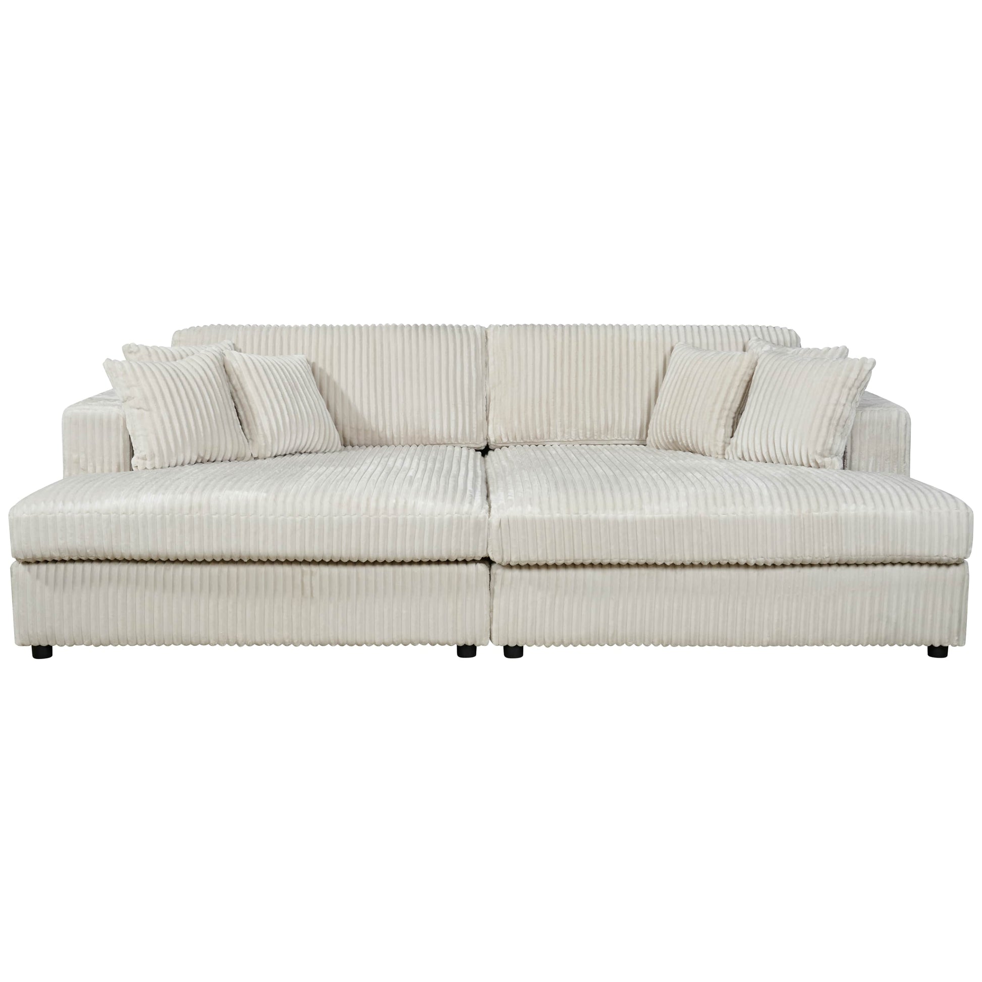 True Contemporary Ridgeway 105" Minky Corduroy Fabric Double Chaise Lounge, image 6