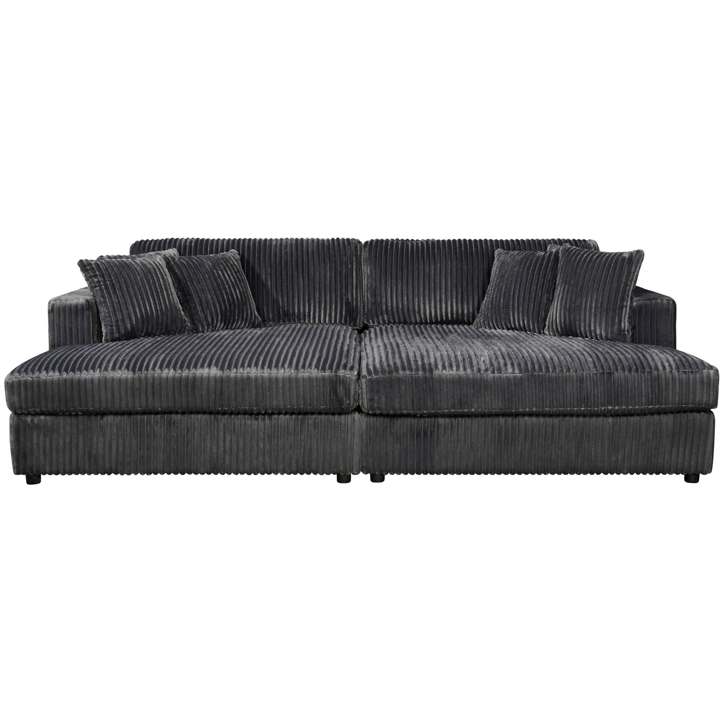 True Contemporary Ridgeway 105" Minky Corduroy Fabric Double Chaise Lounge, image 9
