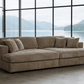 True Contemporary Ridgeway 105" Minky Corduroy Fabric Double Chaise Lounge, image 1