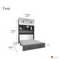Hyde Light Grey and Dark Grey Murphy Cube Cabinet Bed with Folding Gel Memory Foam Mattress - Available in 4 Sizes