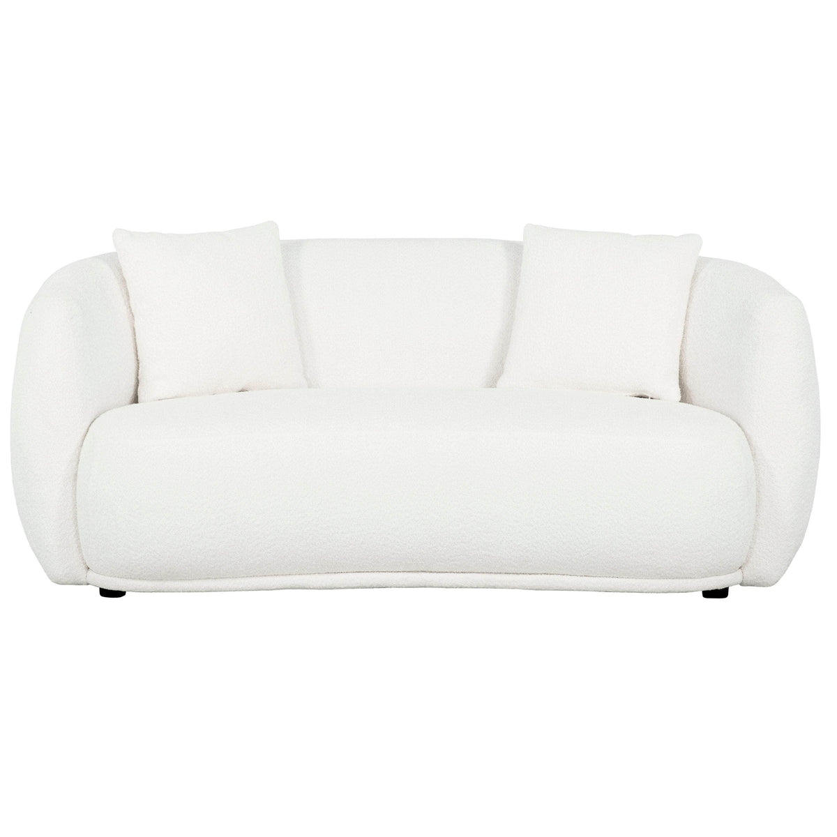 Primo International Archibald Curved Kidney Shaped Loveseat in Wolly Ivory, image 2