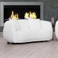 Primo International Archibald Curved Kidney Shaped Loveseat in Wolly Ivory, image 1