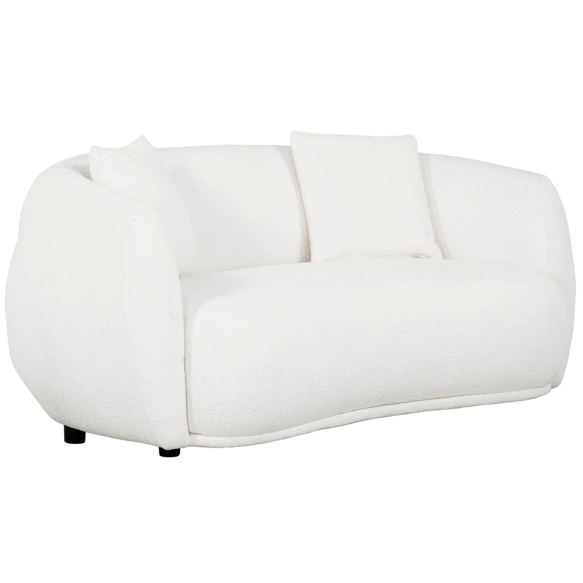 Primo International Archibald Curved Kidney Shaped Loveseat in Wolly Ivory, image 3