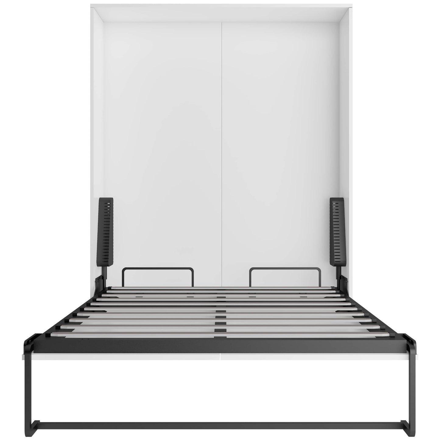 True Contemporary Murphy Wall Bed Full Wallie II White Vertical Murphy Wall Pull Down Bed - Available in 3 Sizes