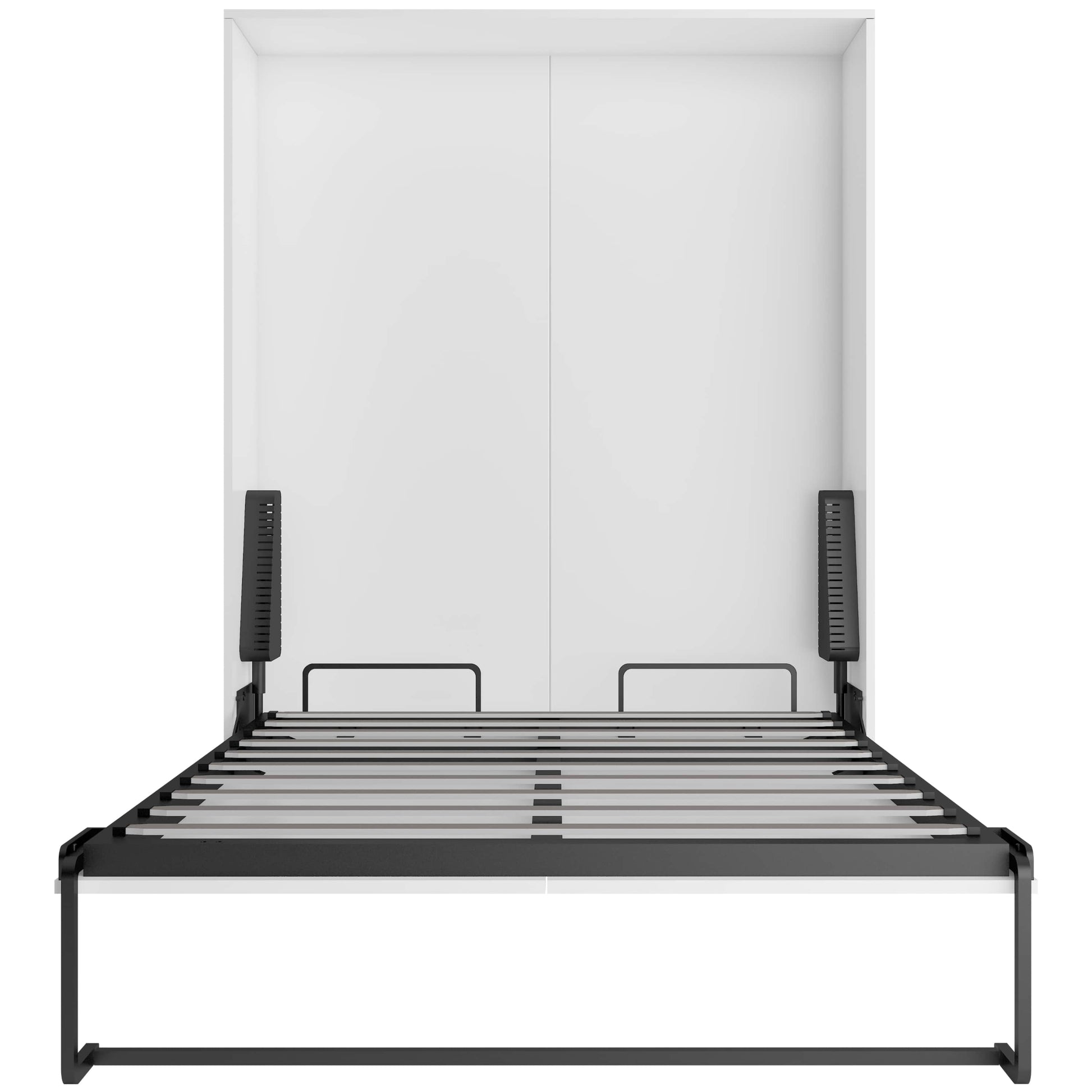 True Contemporary Murphy Wall Bed Full Wallie II White Vertical Murphy Wall Pull Down Bed - Available in 3 Sizes