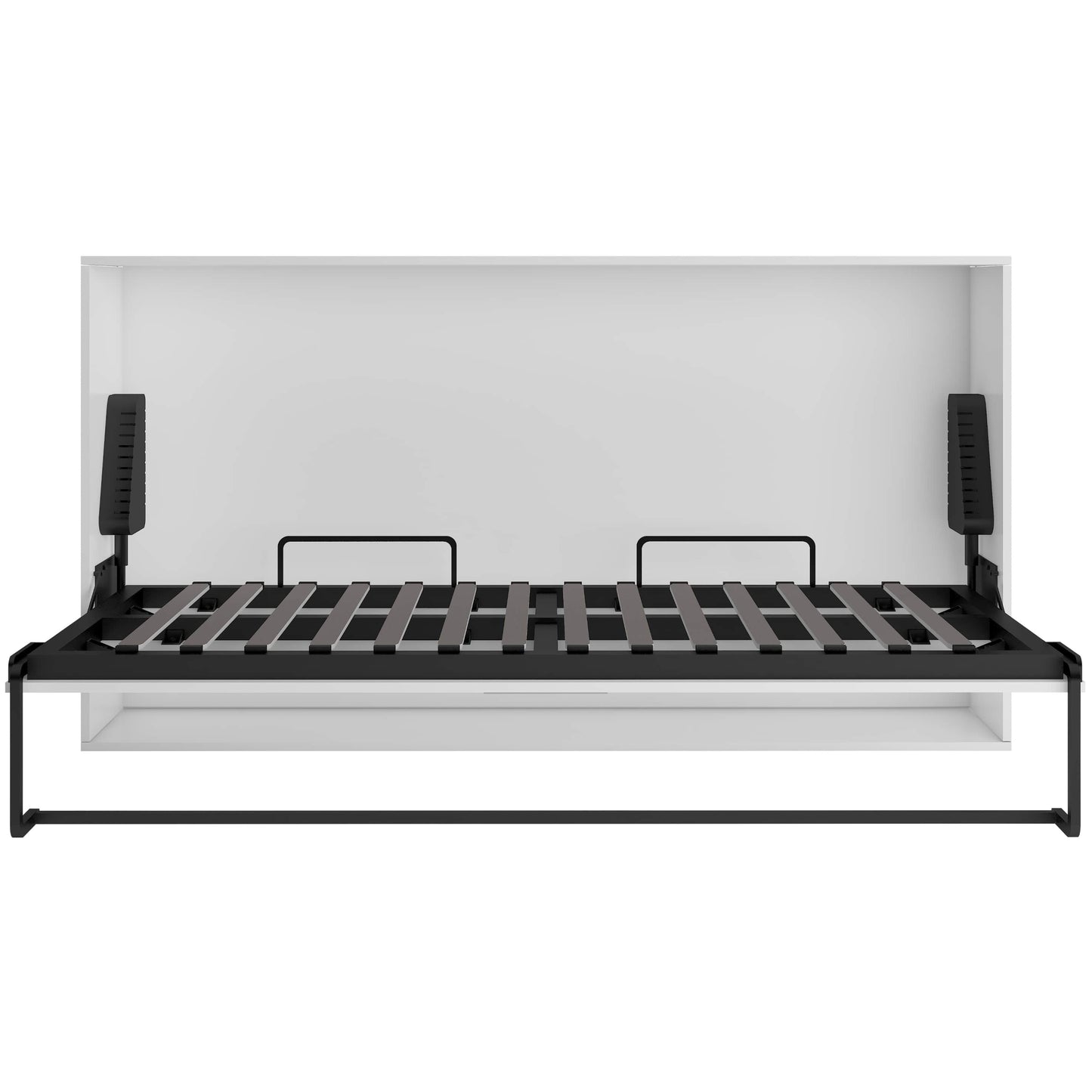 True Contemporary Murphy Wall Bed Twin Heidi III White Horizontal Murphy Wall Pull Down Bed - Available in 3 Sizes