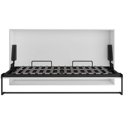 True Contemporary Murphy Wall Bed Twin Heidi III White Horizontal Murphy Wall Pull Down Bed - Available in 3 Sizes