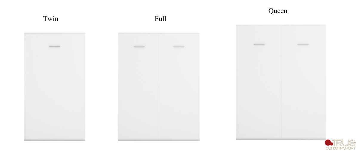 True Contemporary Wallie White Vertical Murphy Wall Pull Down Bed, image 18
