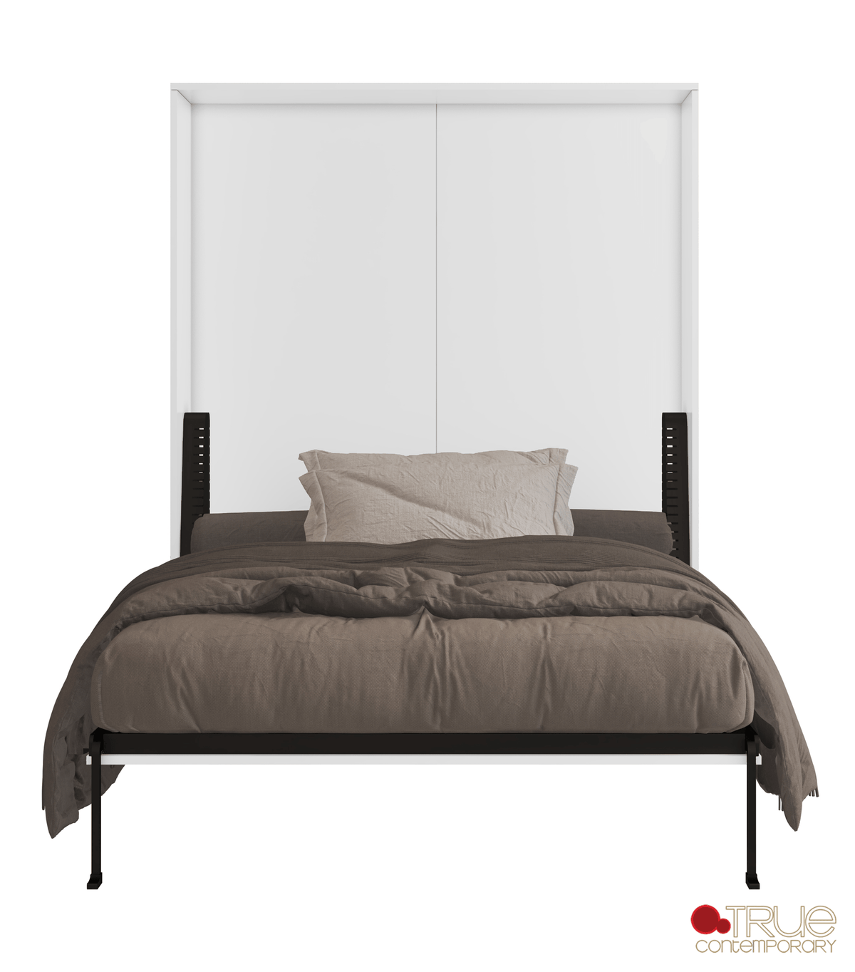 True Contemporary Wallie White Vertical Murphy Wall Pull Down Bed, image 9