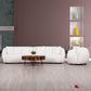 True Contemporary Archibald 2 Piece Curved Kidney Shaped Sectional Sofa and Chair Set in Wolly Ivory, image 1