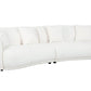 True Contemporary Archibald 2 Piece Curved Kidney Shaped Sectional Sofa and Chair Set in Wolly Ivory, image 4