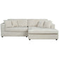 True Contemporary Ridgeway 105" Wide Small Sectional Sofa with Chaise in Minky Corduroy Fabric, image 9