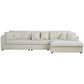 True Contemporary Ridgeway 139.5" Wide Medium Sectional Sofa with Chaise in Minky Corduroy Fabric, image 9