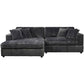 True Contemporary Ridgeway 105" Wide Small Sectional Sofa with Chaise in Minky Corduroy Fabric, image 11