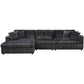 True Contemporary Ridgeway 139.5" Wide Medium Sectional Sofa with Chaise in Minky Corduroy Fabric, image 12