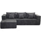 True Contemporary Sectional Dark Grey / Left Facing Chaise Solace 108.27" Wide Fabric Modular Boneless No-Assembly Compressed Floor L-Shaped Sectional Sofa - Available in 3 Colours