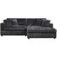 True Contemporary Ridgeway 105" Wide Small Sectional Sofa with Chaise in Minky Corduroy Fabric, image 13