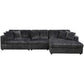 True Contemporary Ridgeway 139.5" Wide Medium Sectional Sofa with Chaise in Minky Corduroy Fabric, image 14