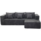 True Contemporary Sectional Dark Grey / Right Facing Chaise Solace 108.27" Wide Fabric Modular Boneless No-Assembly Compressed Floor L-Shaped Sectional Sofa - Available in 3 Colours