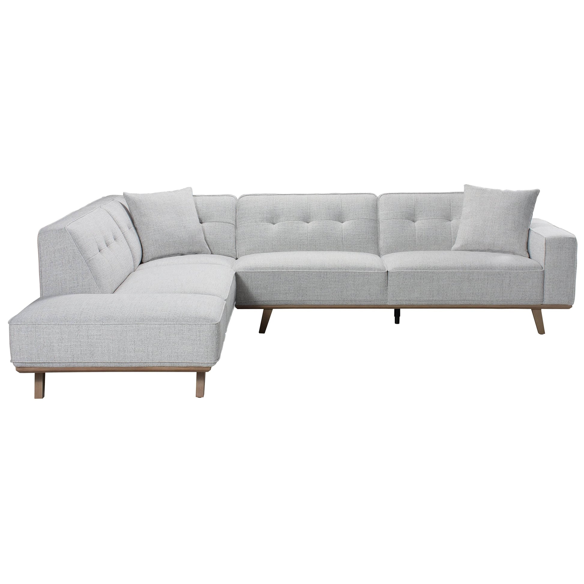 True Contemporary Sectional Left Facing Chaise Sterling 120" Wide Tufted L-Shaped Sectional Sofa in Monique Oyster