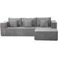 True Contemporary Sectional Light Grey / Right Facing Chaise Solace 108.27" Wide Fabric Modular Boneless No-Assembly Compressed Floor L-Shaped Sectional Sofa - Available in 3 Colours