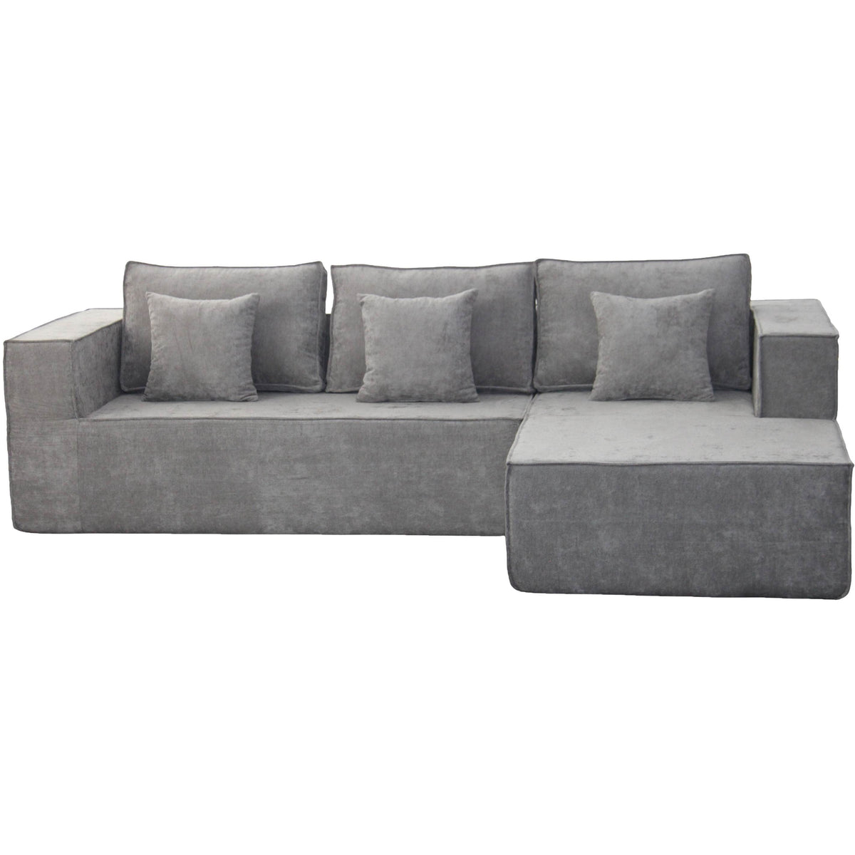 True Contemporary Sectional Light Grey / Right Facing Chaise Solace 108.27" Wide Fabric Modular Boneless No-Assembly Compressed Floor L-Shaped Sectional Sofa - Available in 3 Colours
